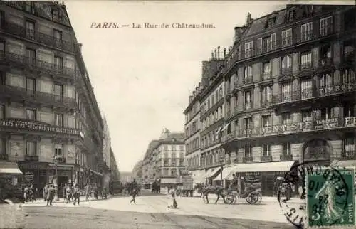 Ak Paris IX, Rue de Chateaudun