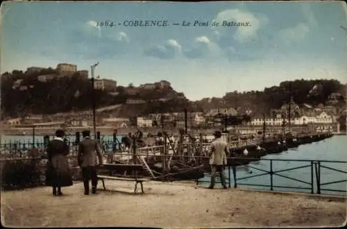 Ak Koblenz am Rhein, Schiffbrücke