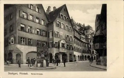 Ak Stuttgart am Neckar, Altstadt, Brunnen