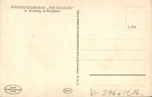 Ak Arnsberg im Sauerland Westfalen, Jugendherberge "Die Glucke", Schlafraum