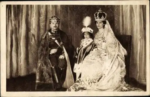 Ak Kaiser Karl I. von Österreich Ungarn, Kaiserin Zita, Ungarisches Rotes Kreuz