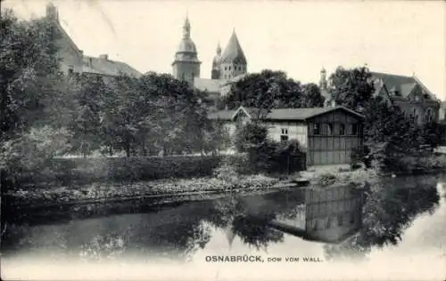 Ak Osnabrück in Niedersachsen, Dom vom Wall gesehen