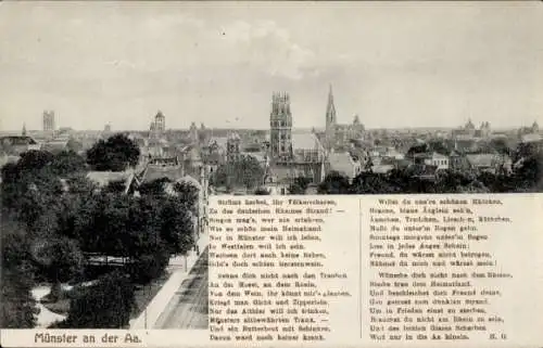 Ak Münster in Westfalen, Panorama, Gedicht
