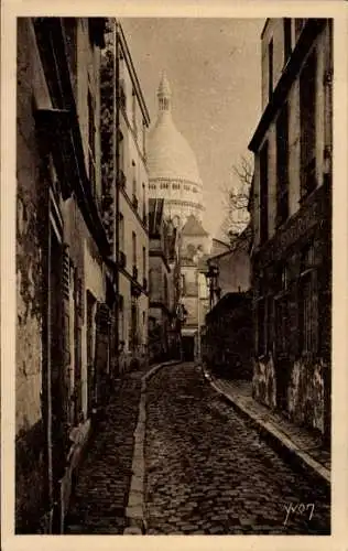 Ak Paris Montmartre, La Rue Saint Rustique, Gasse