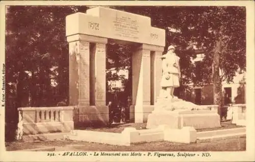 Ak Avallon Yonne, Kriegerdenkmal