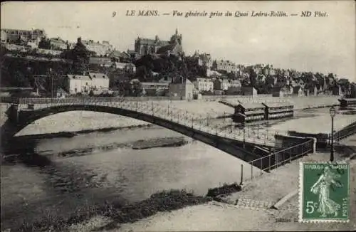 Ak Le Mans Sarthe, Quai Ledru-Rollin, Brücke