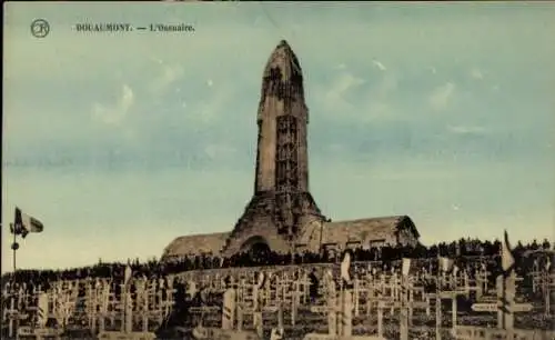 Ak Douaumont Lothringen Meuse, Ossuarium, Friedhof