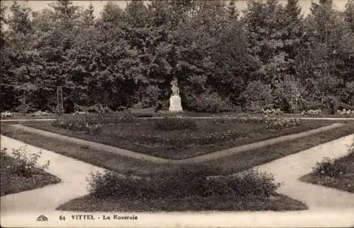 Ak Vittel Lothringen Vosges, La Roseraie, Statue
