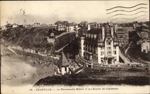 Ak Granville Manche, Normandy-Hotel, Routes de Coutances