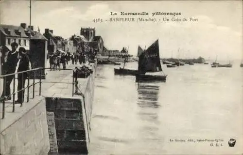 Ak Barfleur Manche, Hafen