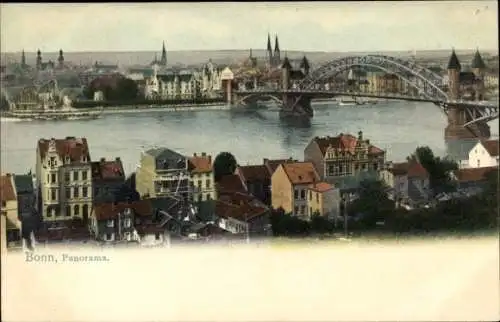 Ak Bonn am Rhein, Panorama, Brücke