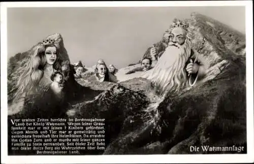 Ak Die Watzmannsage, Berggesichter, König Watzmann mit Familie