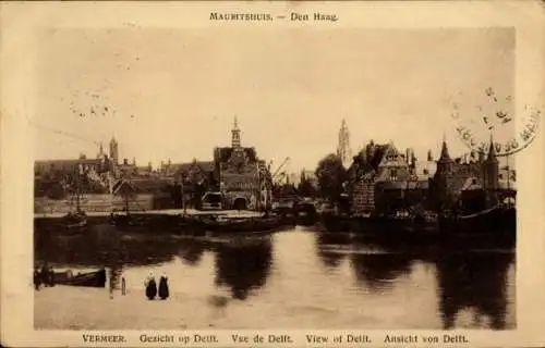 Ak Vermeer, Gezicht op Delft, Mauritshuis Den Haag