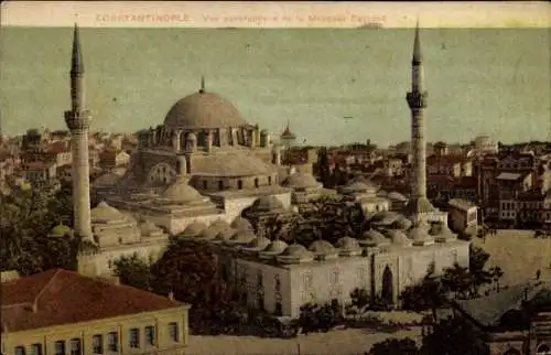 Ak Konstantinopel Istanbul Türkei, Vue panoramique de la Mosquée Bayazed