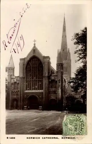 Ak Norwich Norfolk England, Kathedrale von Norwich