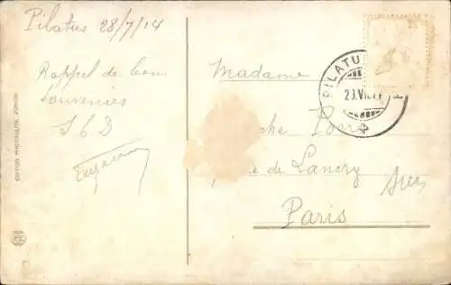 Ak Kanton Luzern Schweiz, Pilatus, Hotel Bellevue mit Esel