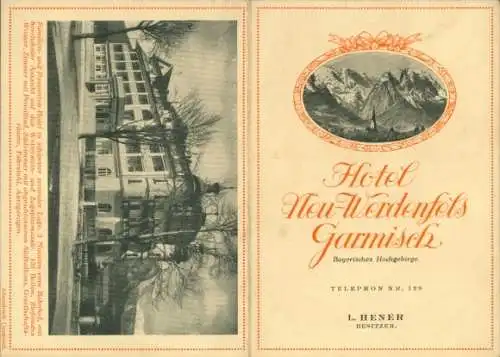 KlappPassepartout Ak Garmisch Partenkirchen in Oberbayern, Hotel Neu Werdenfels, Inneres