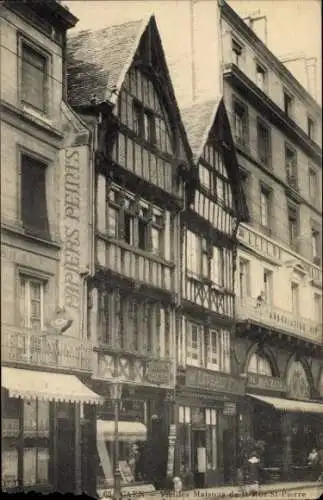 Ak Caen Calvados, Fassaden, Rue St-Pierre