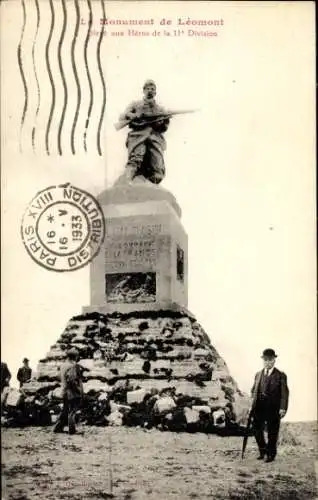Ak Vitrimont Meurthe et Moselle, Monument Léomont, 11. Division