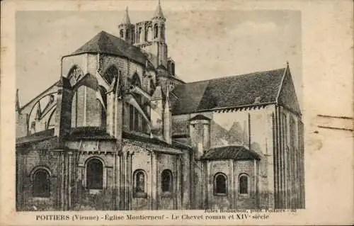 Ak Poitiers Vienne, Eglise Montierneuf, le Chevel roman et XIV siecle