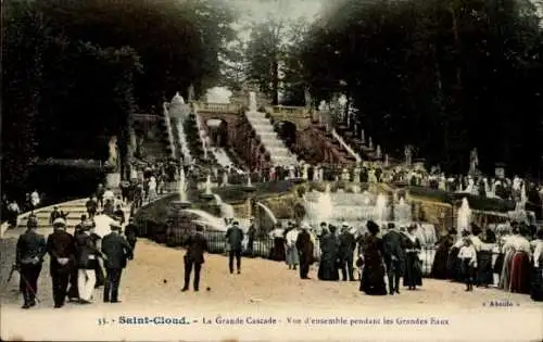 Ak Saint Cloud Hauts de Seine, La Grande Cascade