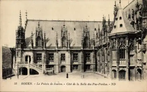 Ak Rouen Seine Maritime, La Palais de Justice, Cote de la Salle des Pas-Perdus