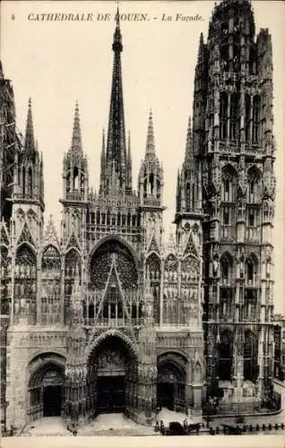 Ak Rouen Seine Maritime, Cathedrale, La Facade