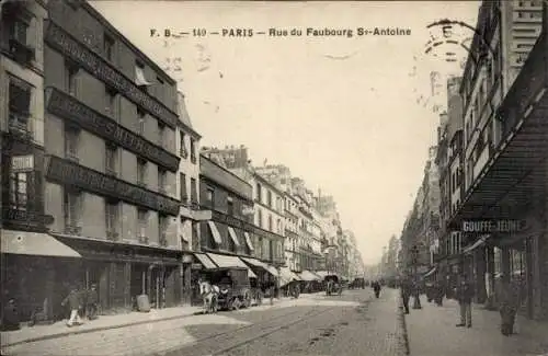 Ak Paris XI, Rue du Faubourg Saint Antoine