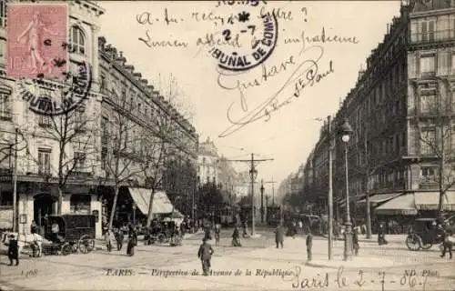 Ak Paris XII Reuilly, Avenue de la République
