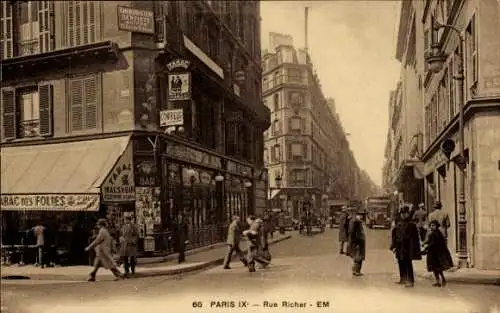 Ak Paris IX, Rue Richer