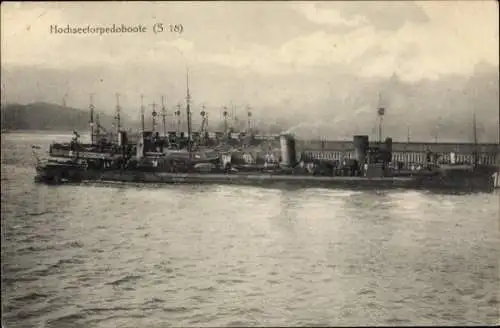 Ak Deutsche Kriegsschiffe, Hochseetorpedoboote, S 18, Kaiserliche Marine
