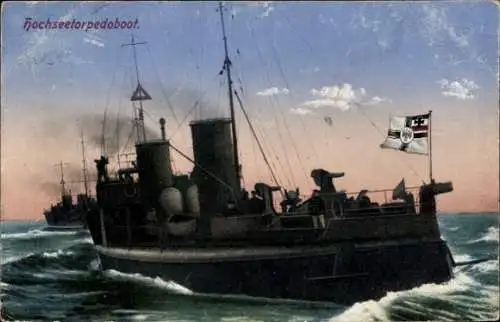 Ak Deutsches Kriegsschiff, Hochseetorpedoboot, Kaiserliche Marine