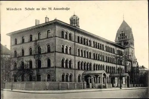 Ak München, St. Annastraße, Schule