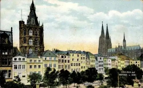 Ak Köln am Rhein, Rathaus, Dom
