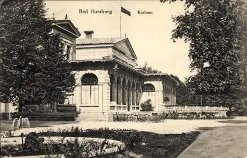 Ak Bad Harzburg in Niedersachsen, Kurhaus, Springbrunnen