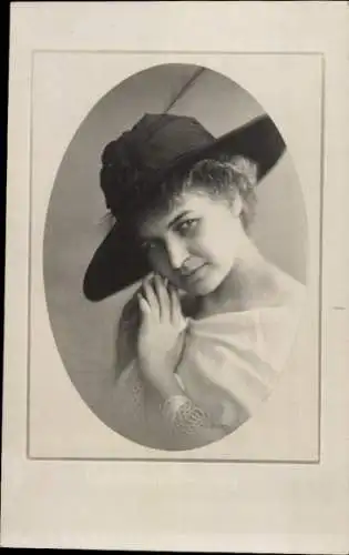 Foto Ak Opernsängerin Else Schulz Dornburg, Portrait, Hut