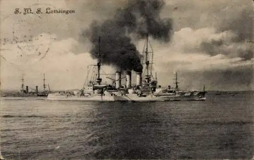 Ak Deutsches Kriegsschiff, S.M.S. Lothringen, Kaiserliche Marine