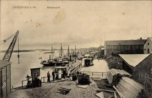 Ak Uerdingen Krefeld am Niederrhein, Rheinwerft