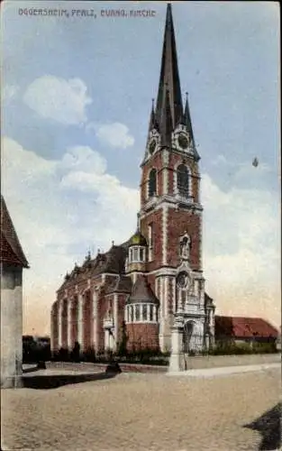 Ak Oggersheim Ludwigshafen am Rhein, Evangelische Kirche
