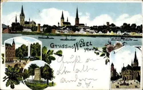 Ak Wesel am Niederrhein, Kirche, Denkmal