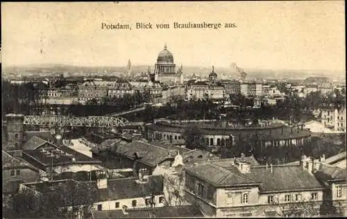 Ak Potsdam in Brandenburg, Blick auf die Stadt vom Brauhausberg