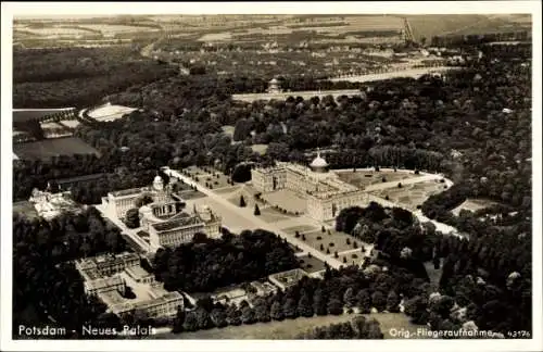 Ak Potsdam in Brandenburg, Neues Palais, Festsäle Alter Fritz, Fliegeraufnahme