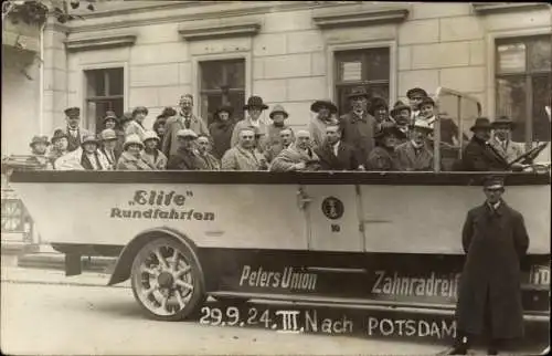 Ak Potsdam in Brandenburg, Elite Rundfahrten, Peters Union, Stadtrundfahrt 29.09.1924
