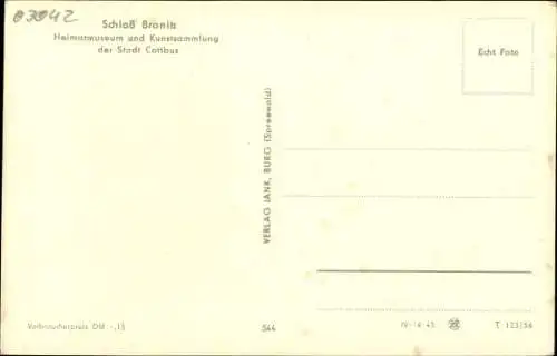 Ak Cottbus in der Niederlausitz, Schloss Branitz, jetzt Heimatmuseum