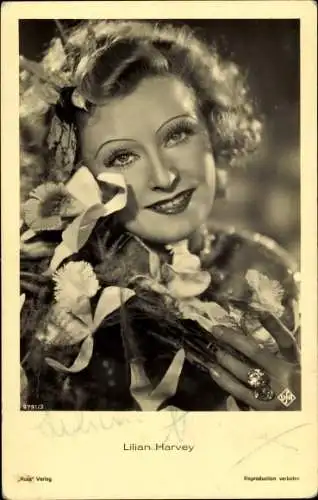 Ak Schauspielerin Lilian Harvey, Portrait, Autogramm