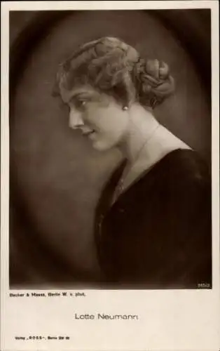 Ak Schauspielerin Lotte Neumann, Portrait