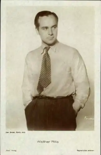 Ak Schauspieler Walther Rilla, Portrait, Autogramm, Ross Verlag Nr. 4842/1