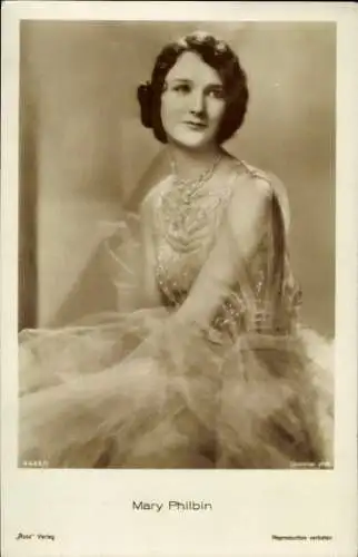 Ak Schauspielerin Mary Philbin, Portrait