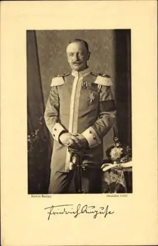 Ak König Friedrich August III. von Sachsen, Portrait in Paradeuniform, Epauletten, Orden