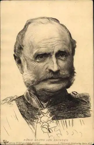 Künstler Ak König Georg von Sachsen, Portrait in Uniform